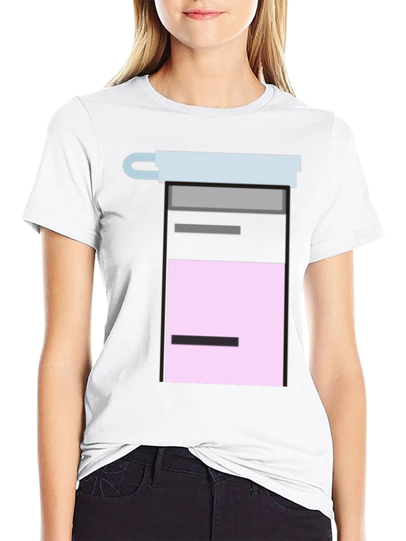 Geometric Graphic Tee - Black Cotton Blend Shirt