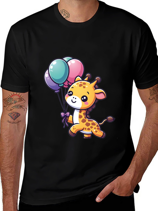 Cute Giraffe T-Shirt with Balloons
