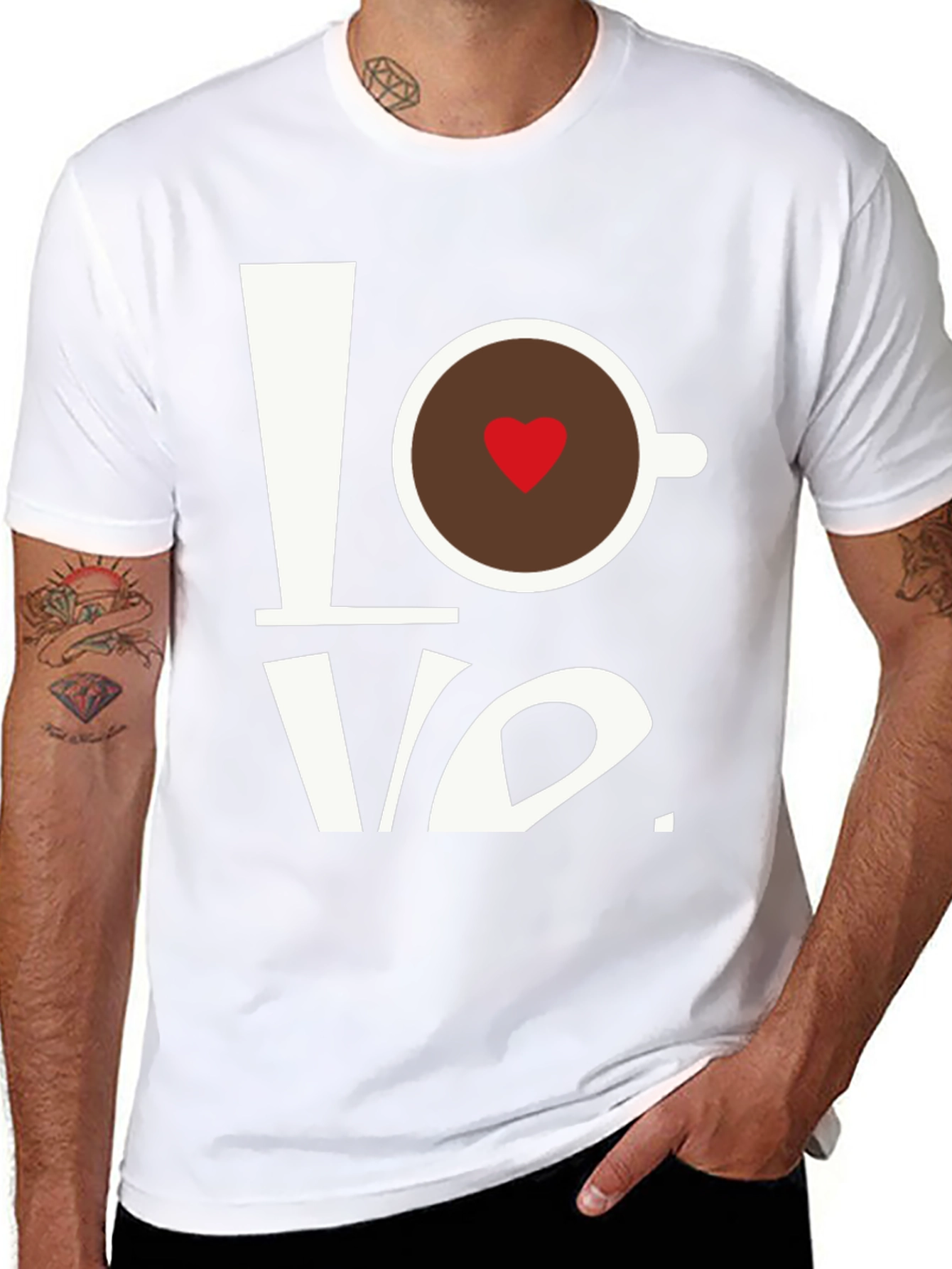 Love Coffee T-Shirt - Heart in Cup Graphic Tee