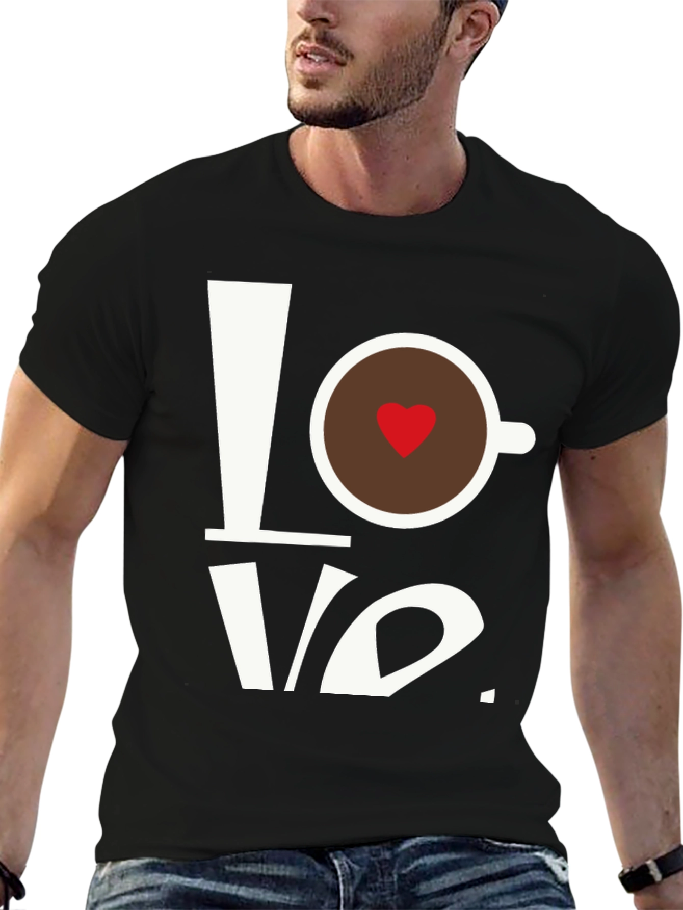 Love Coffee T-Shirt - Heart in Cup Graphic Tee