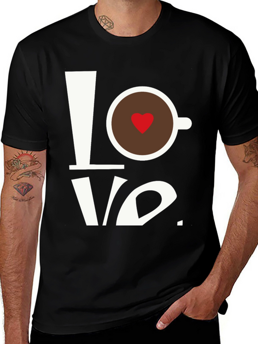 Love Coffee T-Shirt - Heart in Cup Graphic Tee