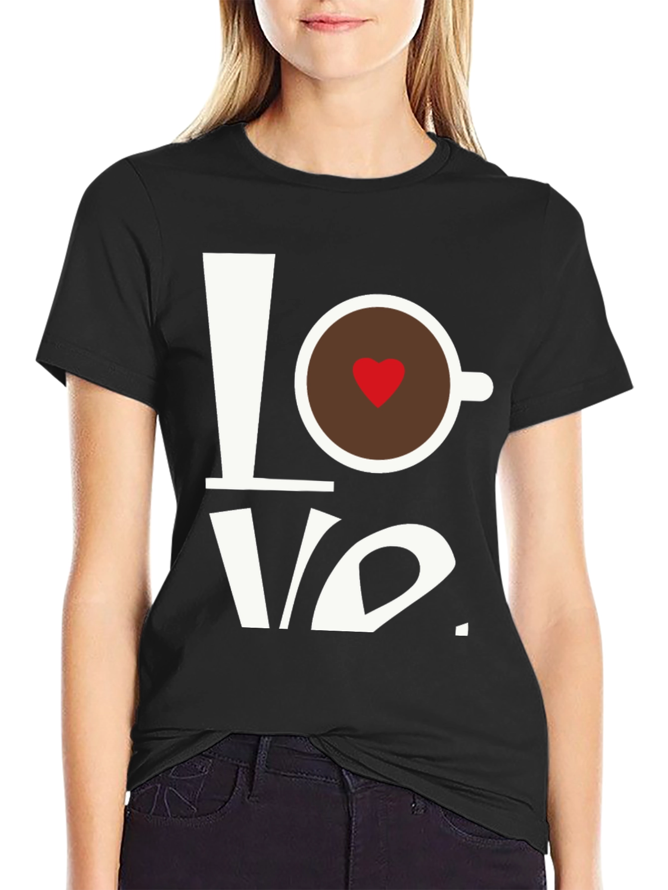 Love Coffee T-Shirt - Heart in Cup Graphic Tee