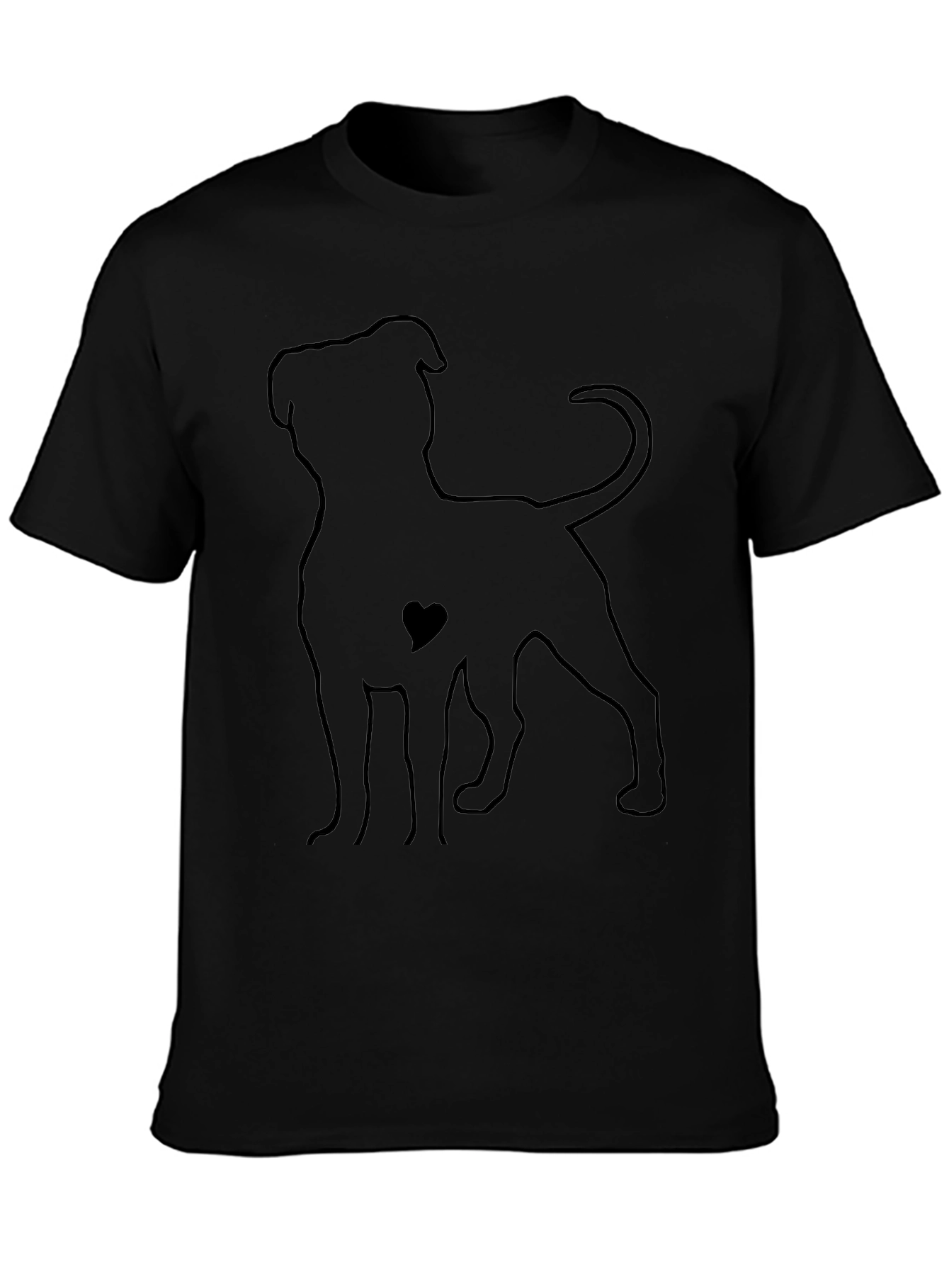 Dog Lover T-Shirt - Heart Graphic Casual Wear