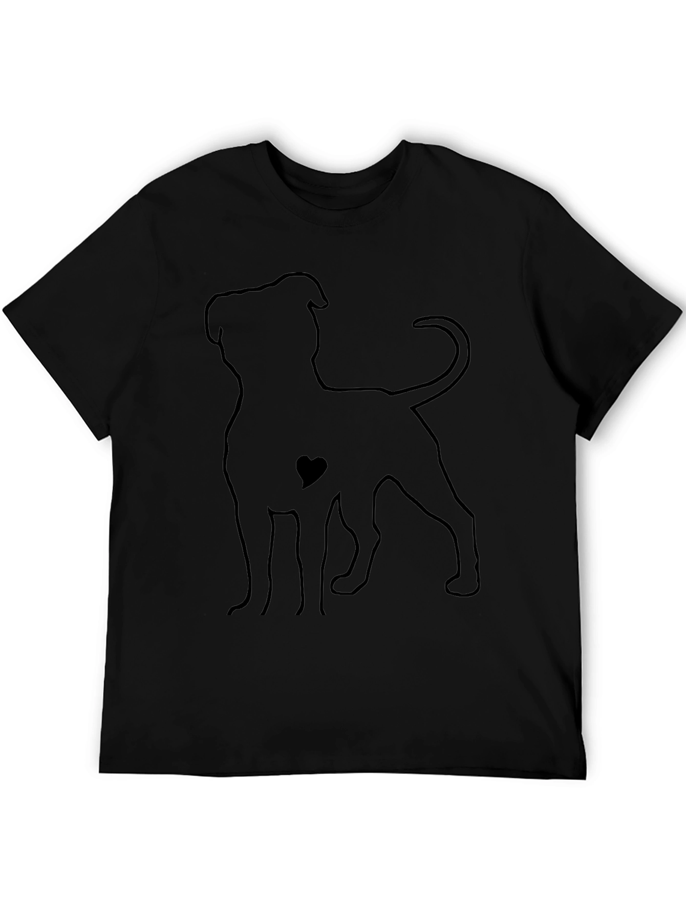 Dog Lover T-Shirt - Heart Graphic Casual Wear