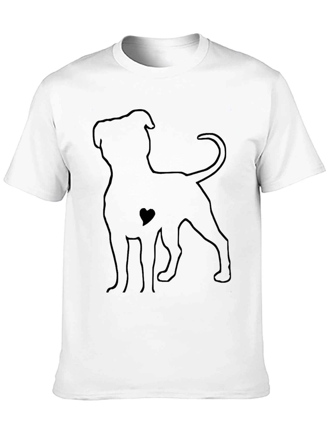 Dog Lover T-Shirt - Heart Graphic Casual Wear
