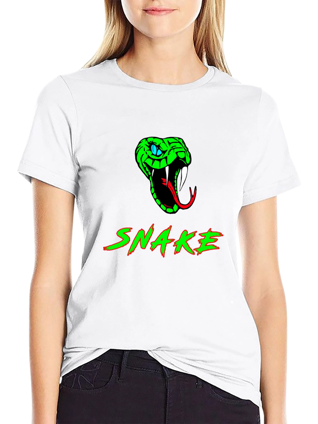 Snake Graphic T-Shirt - Mens Crew Neck Tee