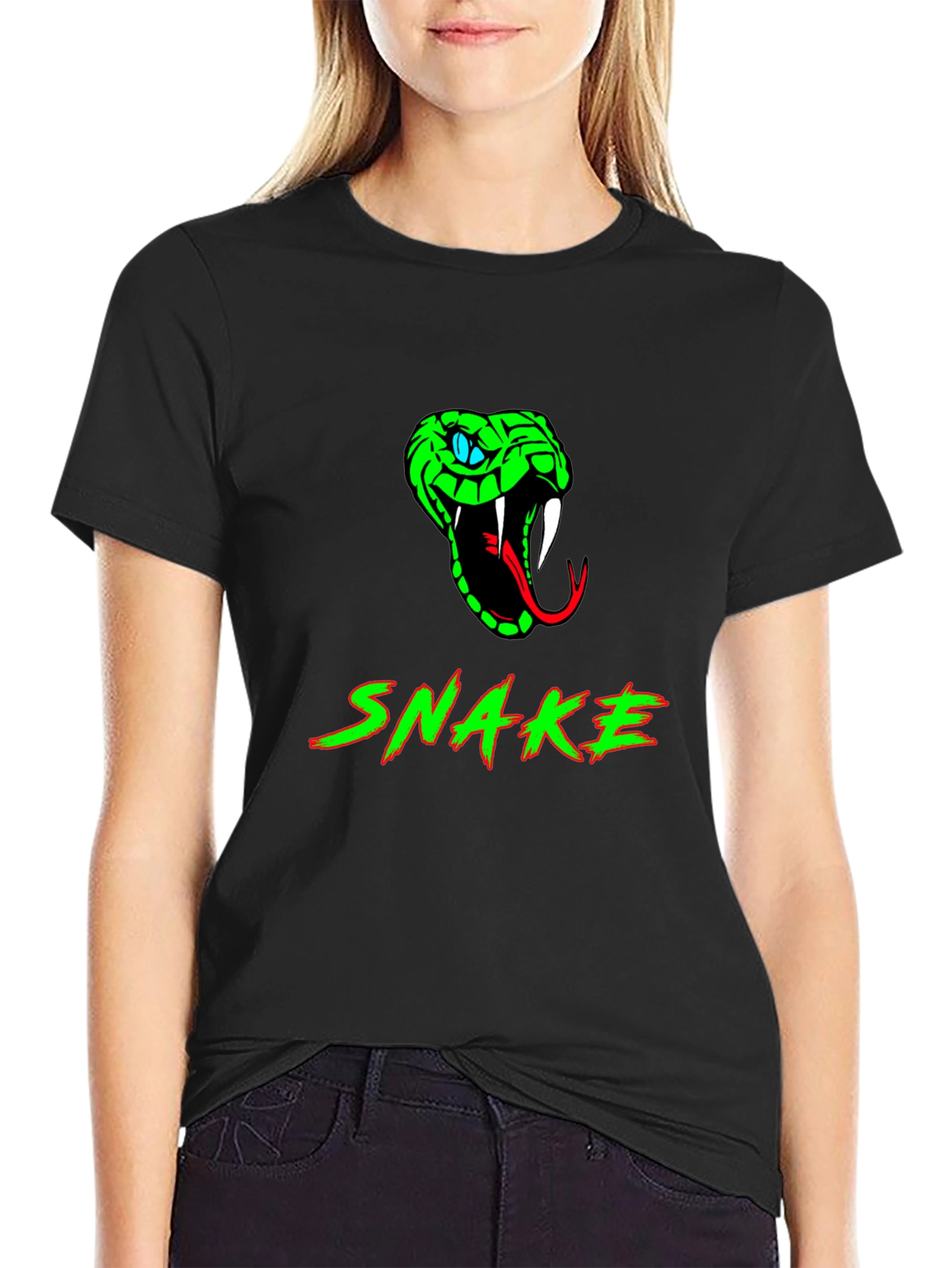 Snake Graphic T-Shirt - Mens Crew Neck Tee