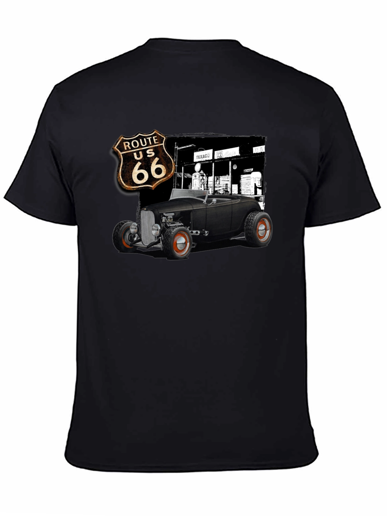 Route 66 Hot Rod T-Shirt - Classic Car Tee