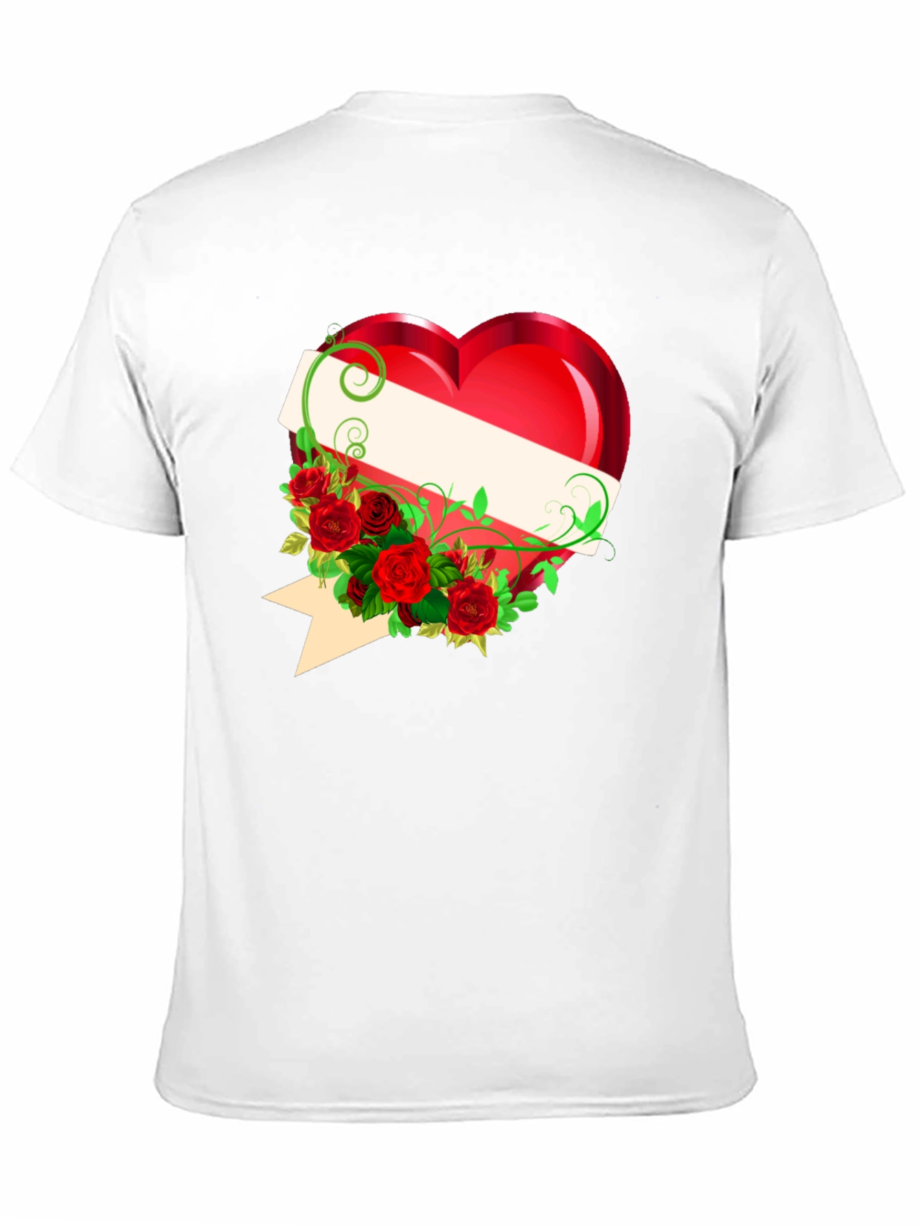 Heart & Roses Graphic Tee - Romantic Design T-Shirt
