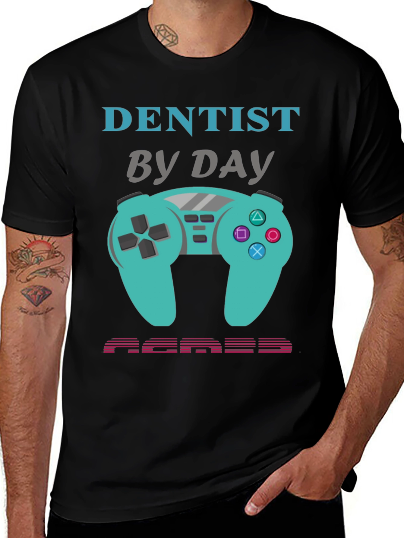 Dentist By Day Gamer By Night Graphic Tee