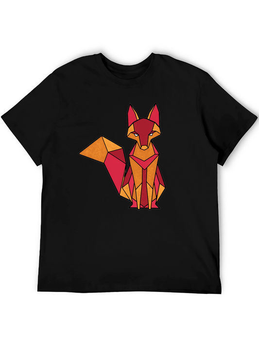 Geometric Fox Graphic Tee - Stylish & Modern