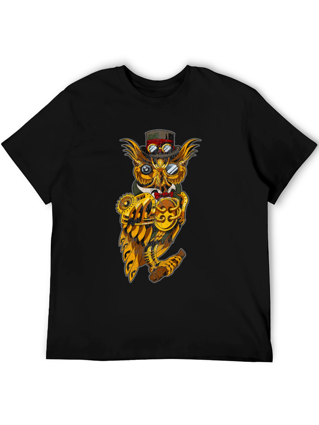 Steampunk Owl Graphic Tee - Unique Design