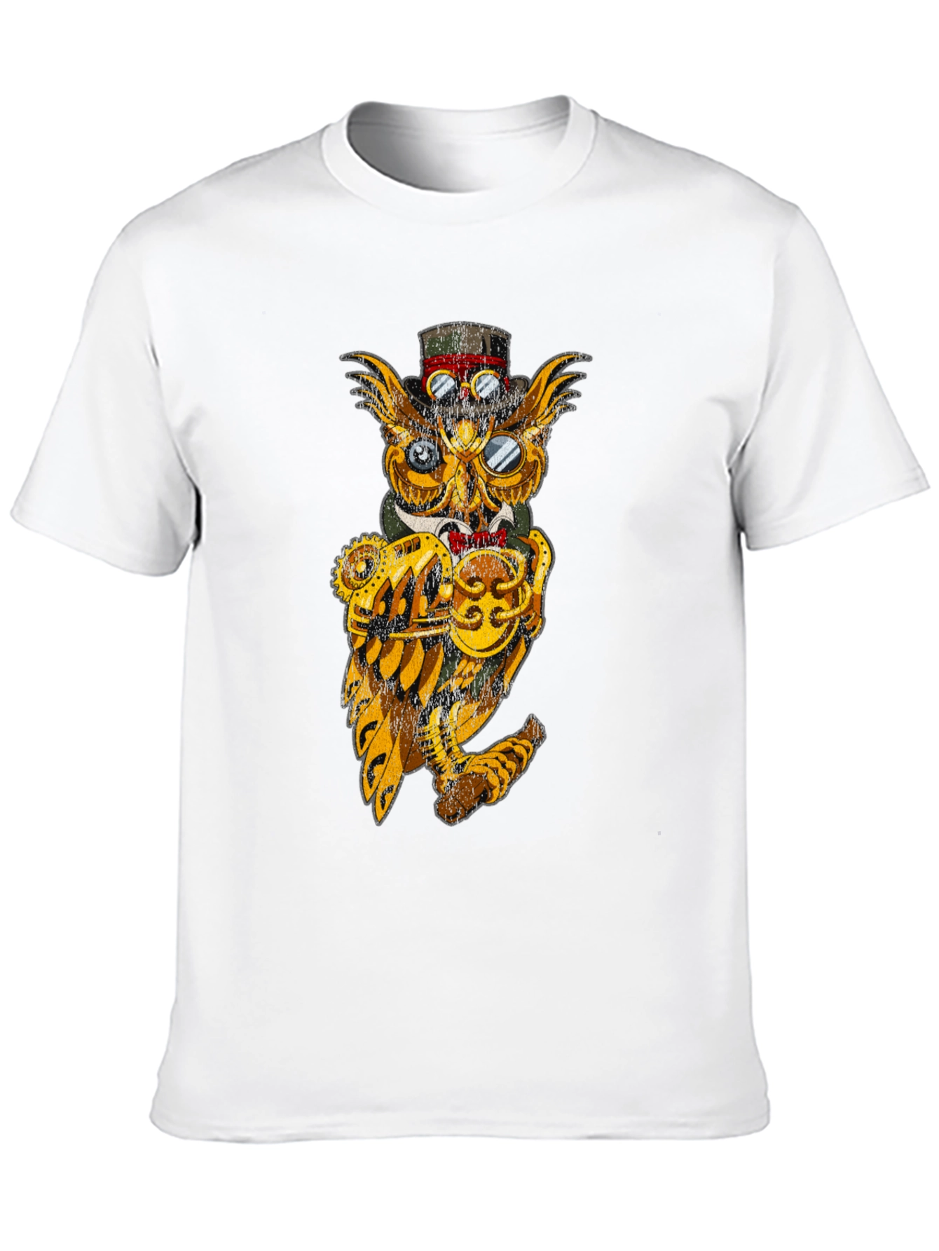 Steampunk Owl Graphic Tee - Unique Design