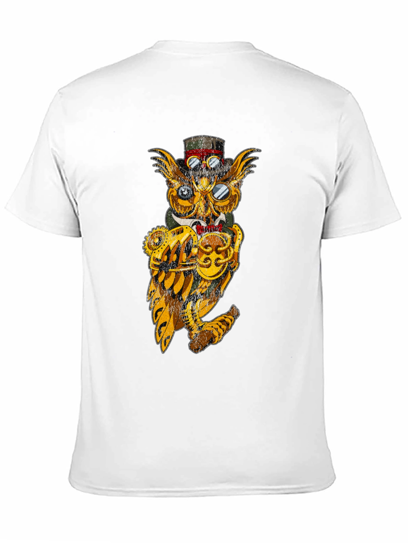 Steampunk Owl Graphic Tee - Unique Design