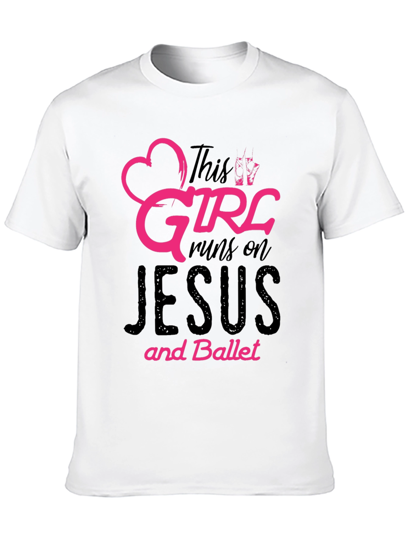 This Girl Runs on Jesus and Ballet Black T-Shirt