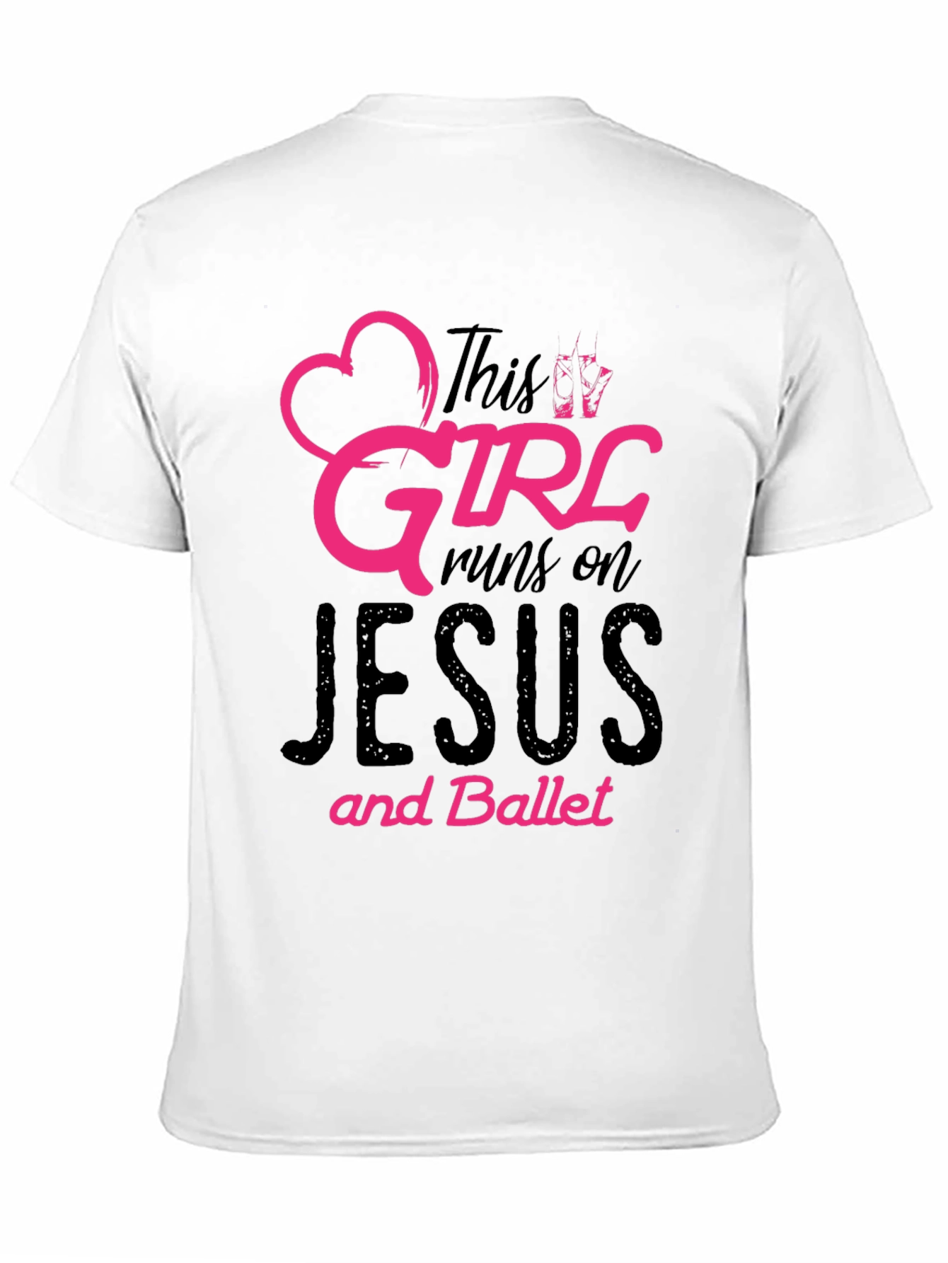 This Girl Runs on Jesus and Ballet Black T-Shirt