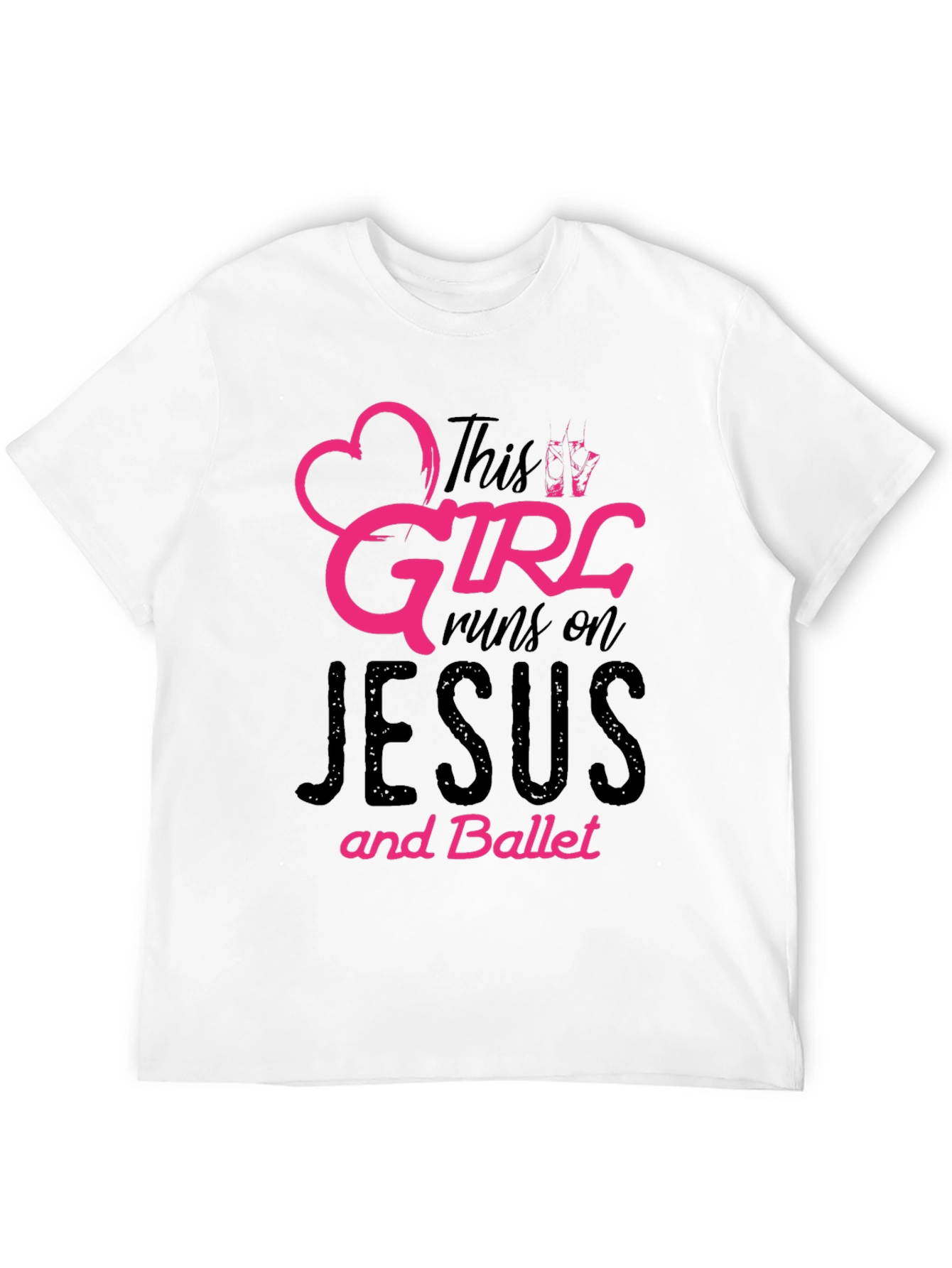 This Girl Runs on Jesus and Ballet Black T-Shirt