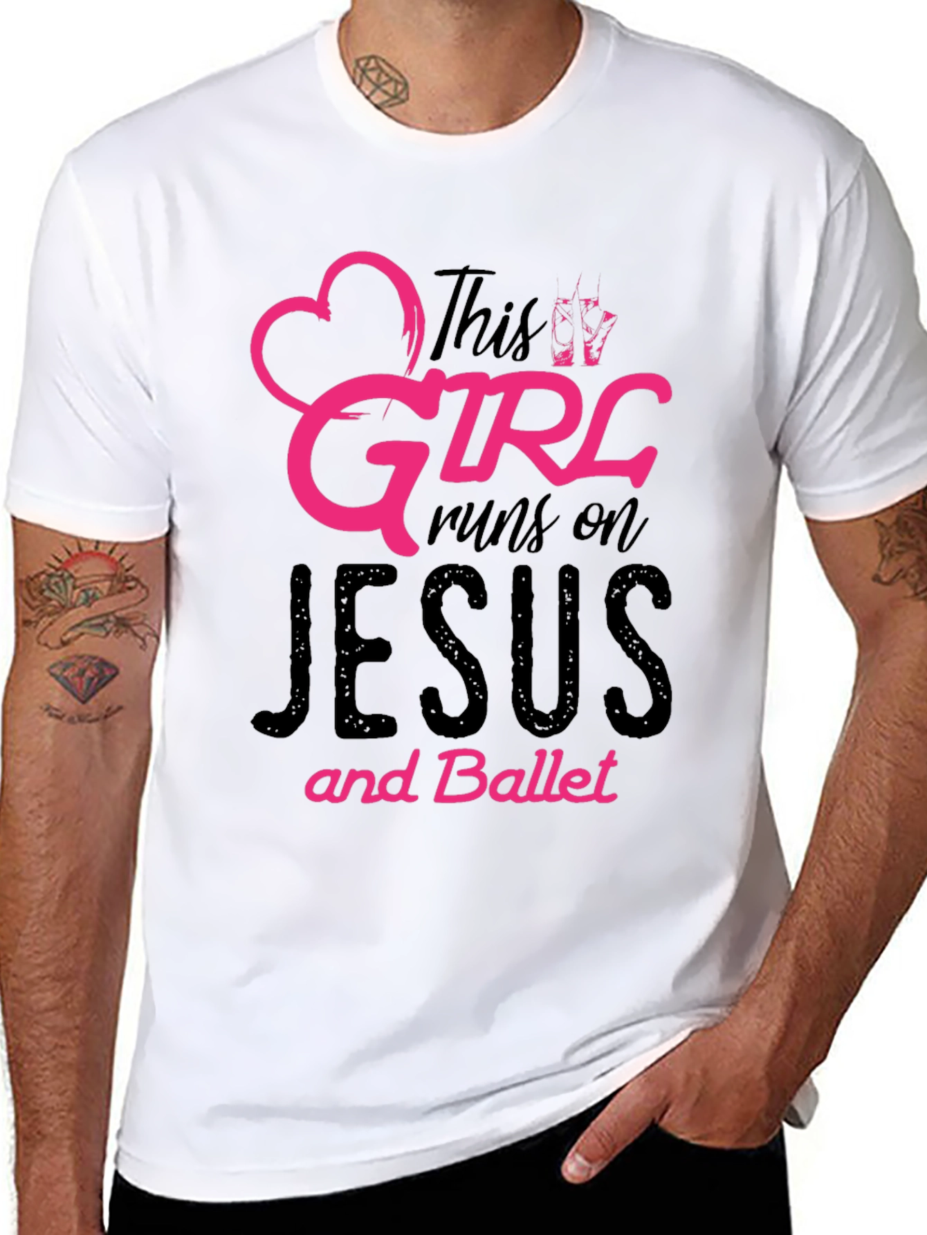 This Girl Runs on Jesus and Ballet Black T-Shirt