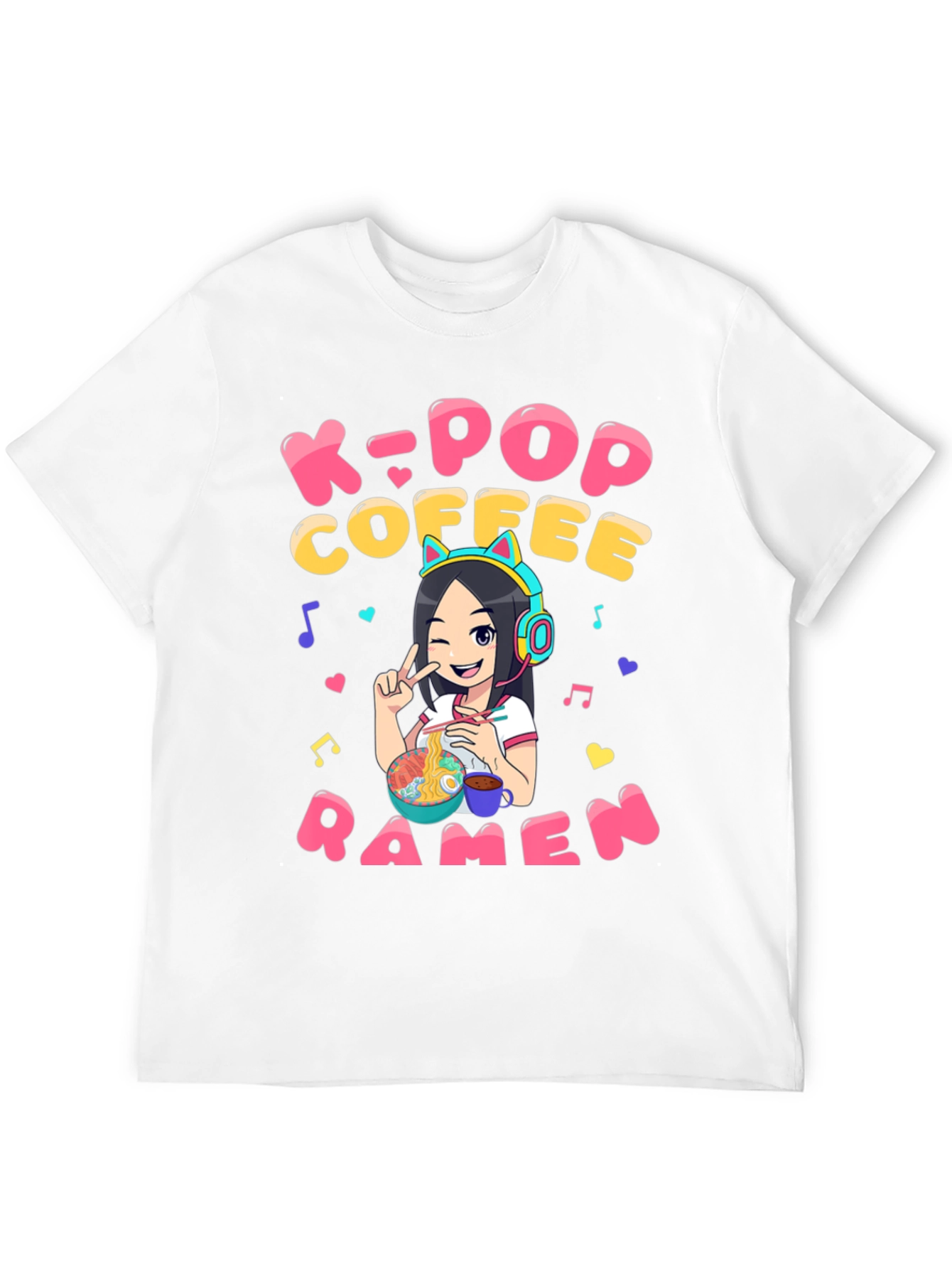 K-Pop Coffee Ramen Graphic T-Shirt - Unisex