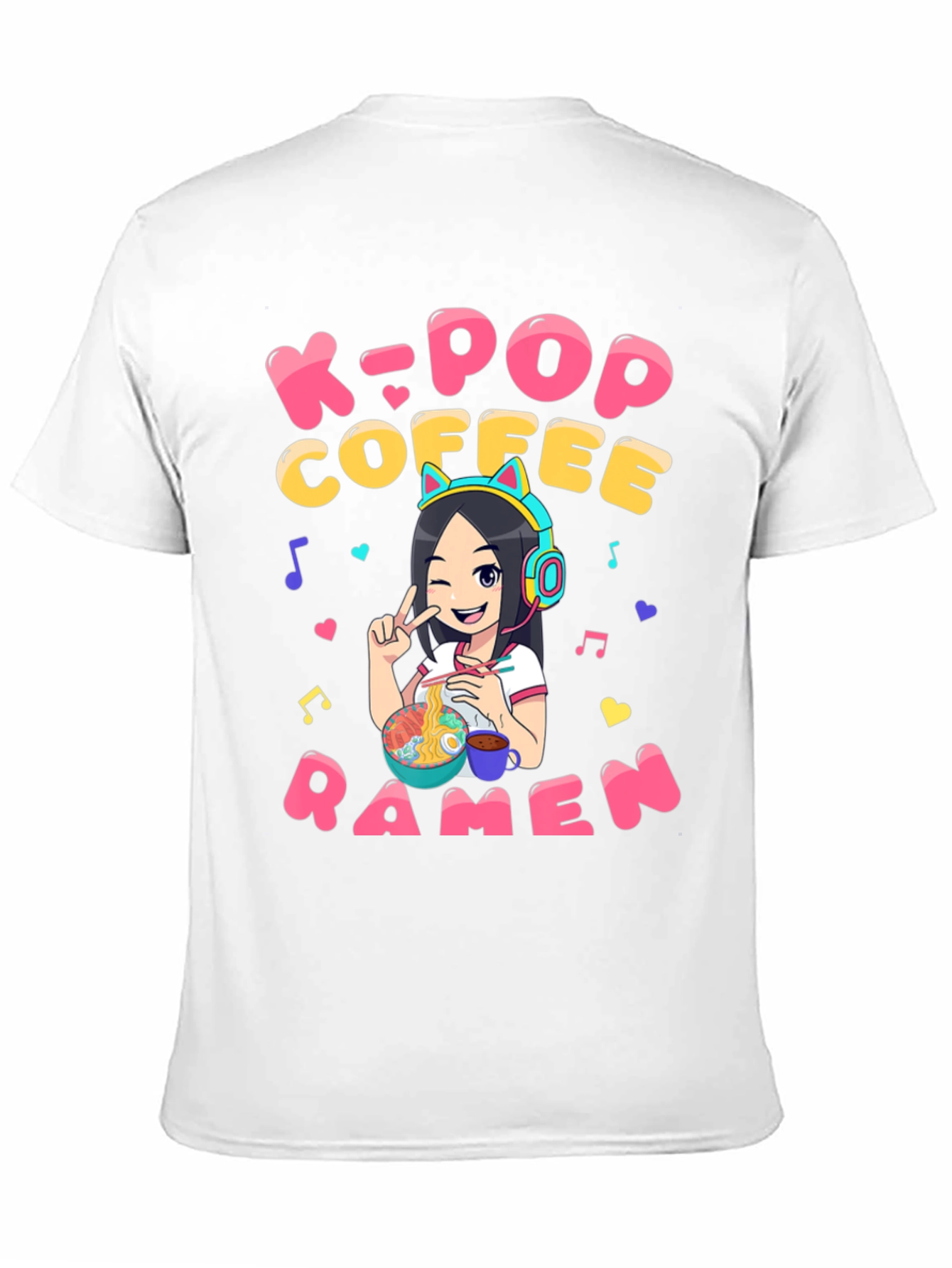 K-Pop Coffee Ramen Graphic T-Shirt - Unisex