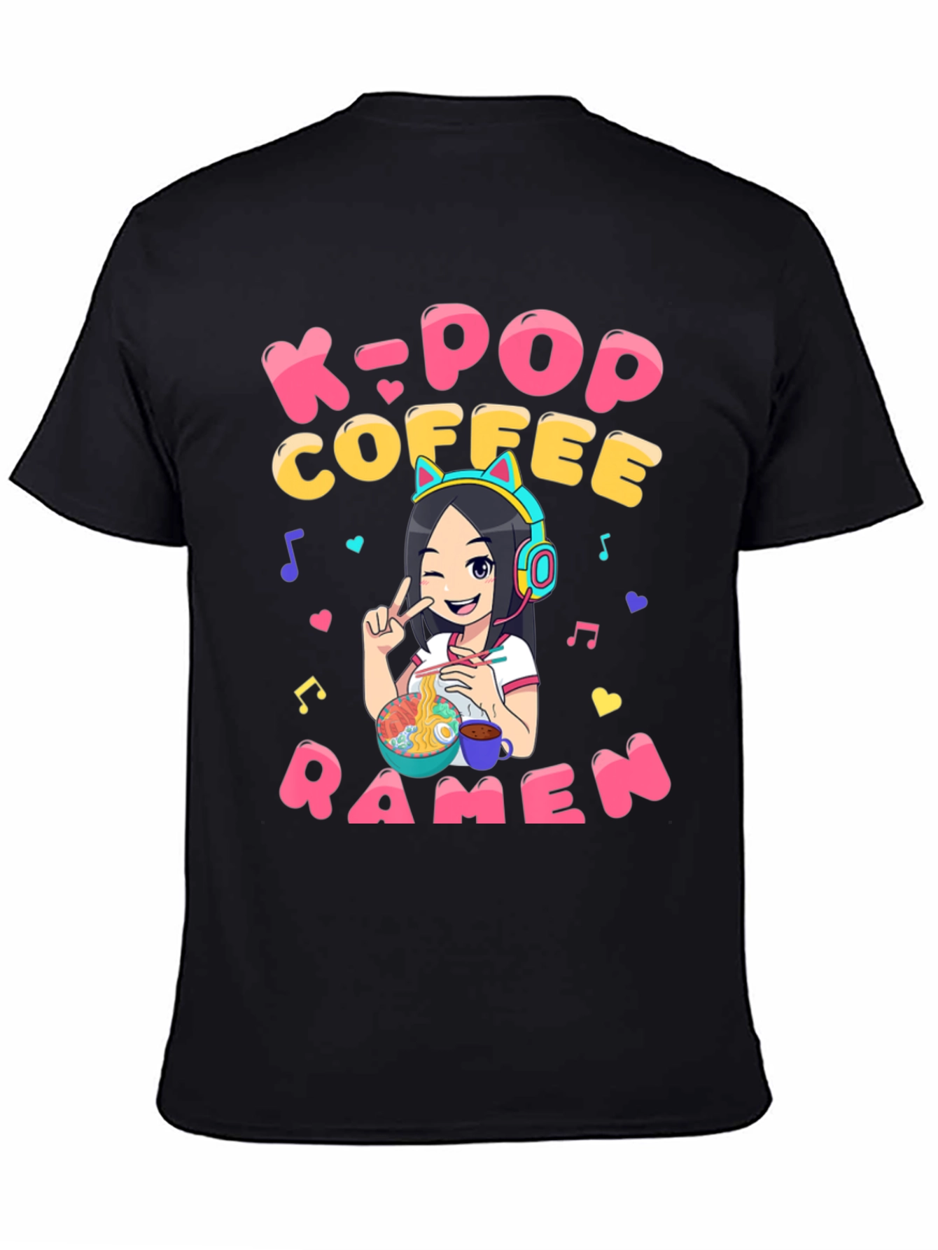 K-Pop Coffee Ramen Graphic T-Shirt - Unisex