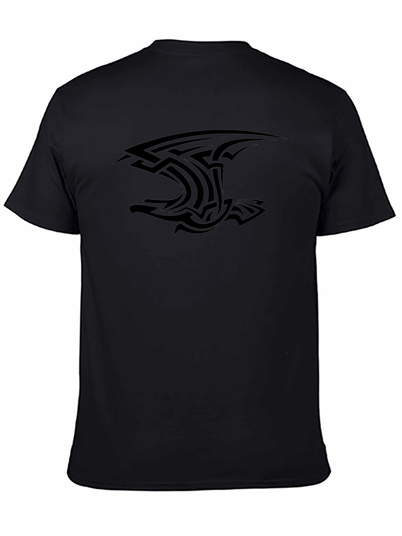 Mens Black Tribal Eagle Graphic T-Shirt