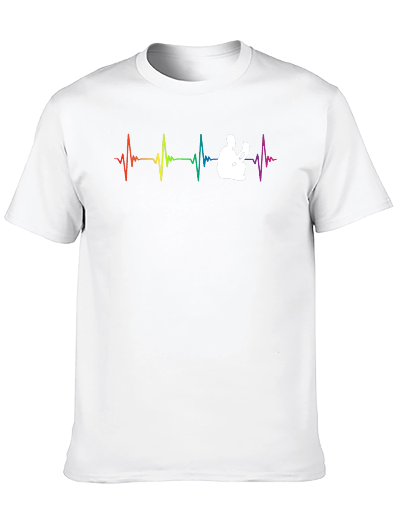 Rainbow Heartbeat Reader T-Shirt - Black