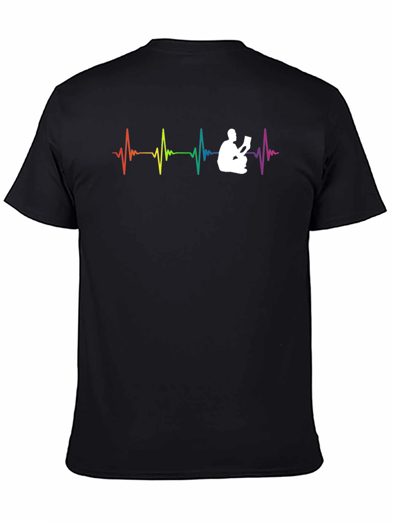 Rainbow Heartbeat Reader T-Shirt - Black