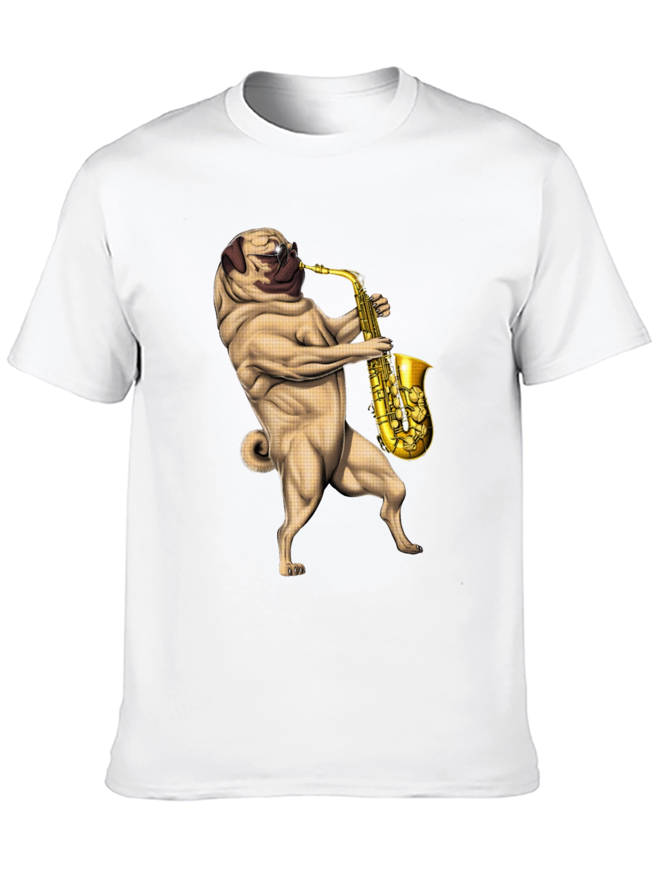 Pug Saxophone Graphic T-Shirt