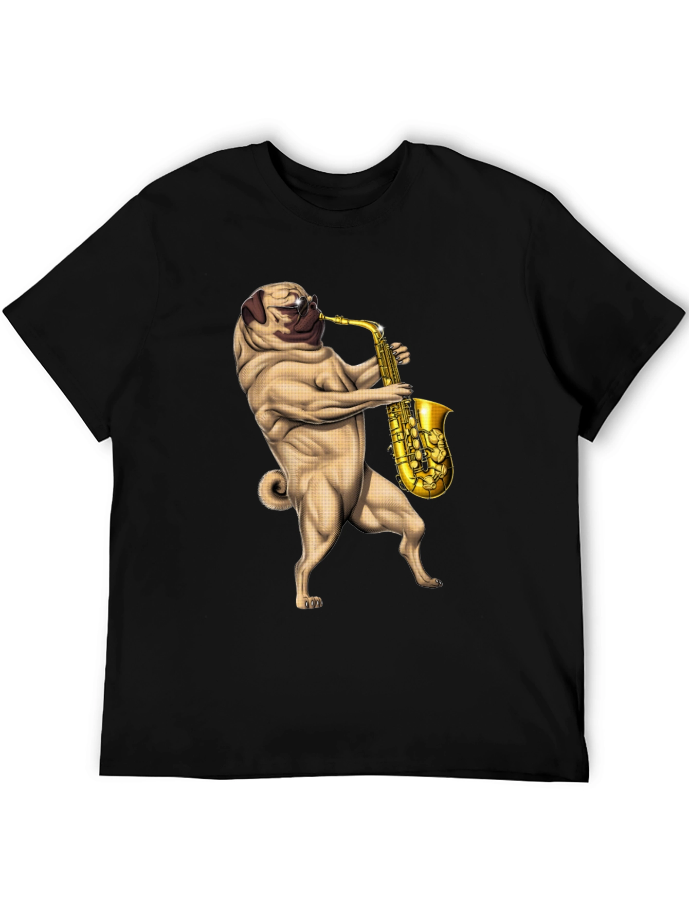 Pug Saxophone Graphic T-Shirt