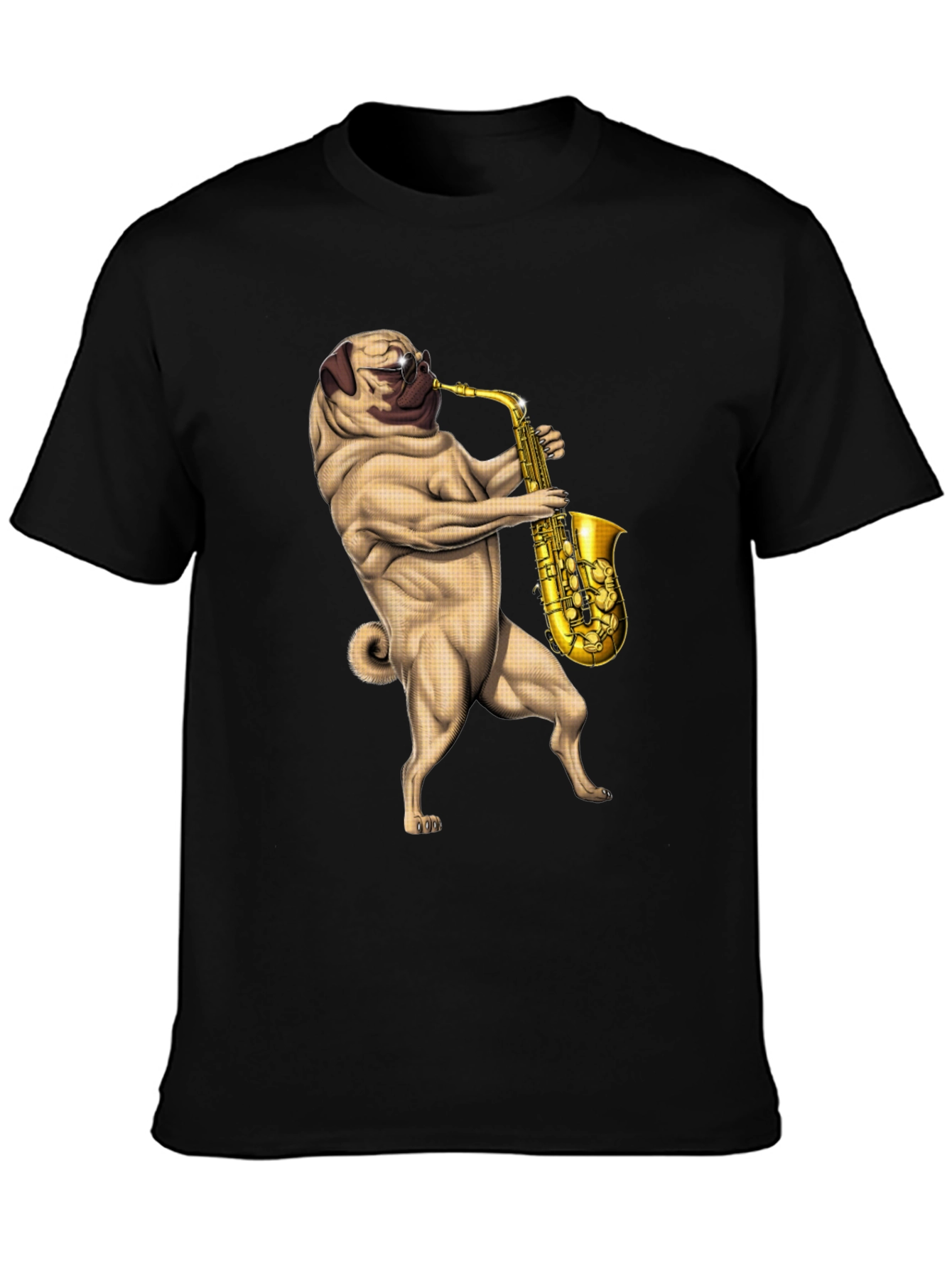 Pug Saxophone Graphic T-Shirt