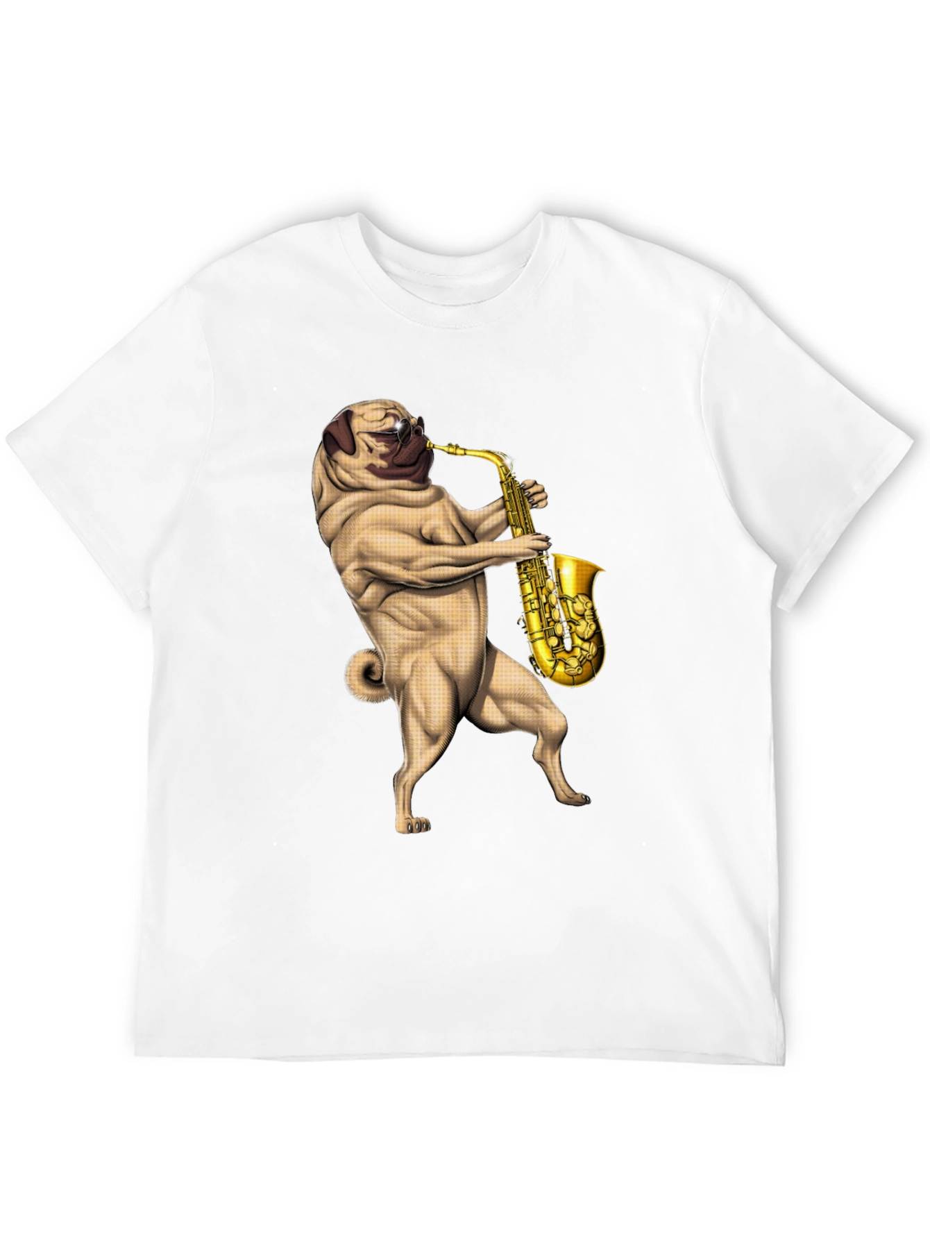 Pug Saxophone Graphic T-Shirt
