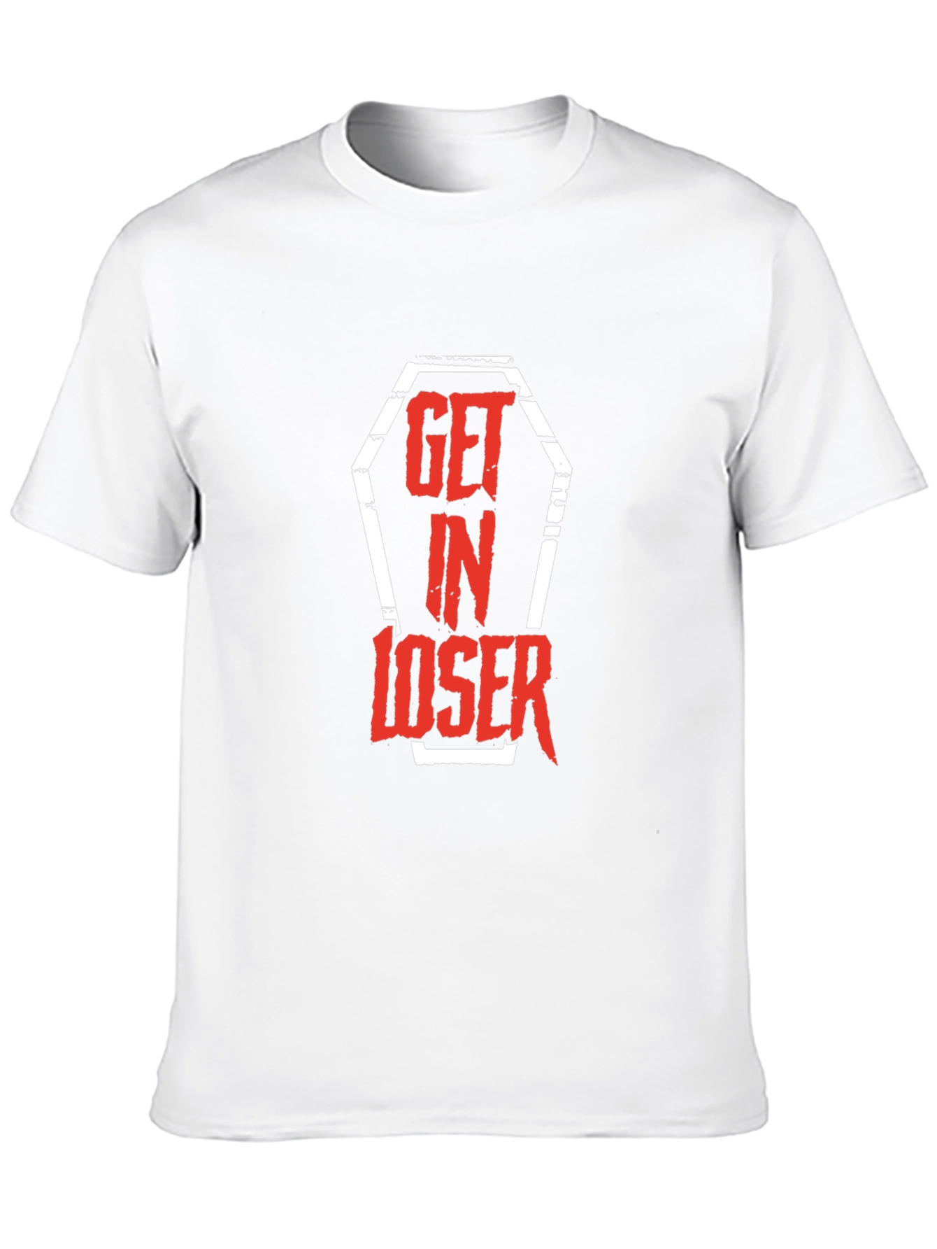 Get In Loser Coffin Graphic Tee - Black