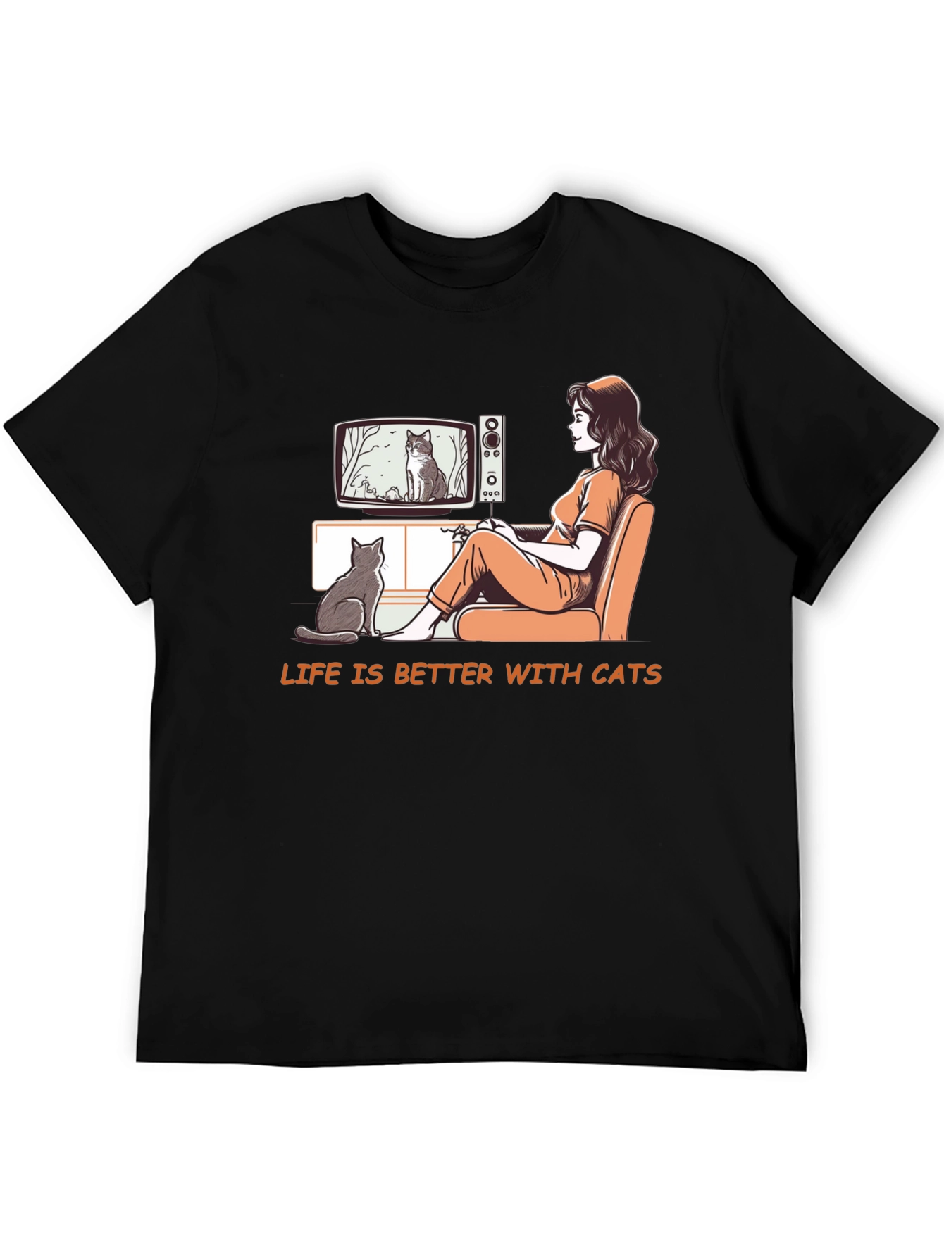 Life is Better With Cats Graphic T-Shirt