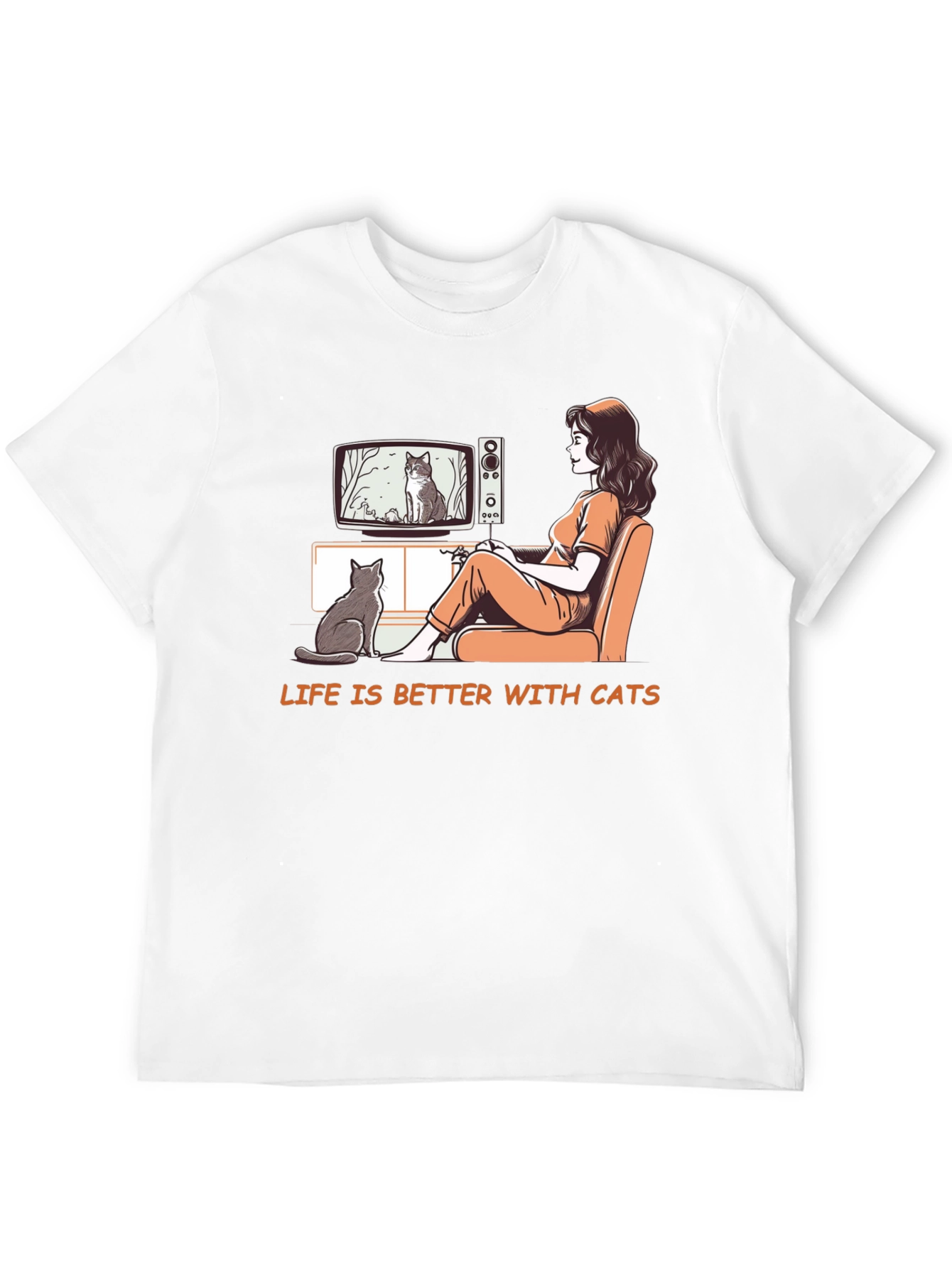 Life is Better With Cats Graphic T-Shirt