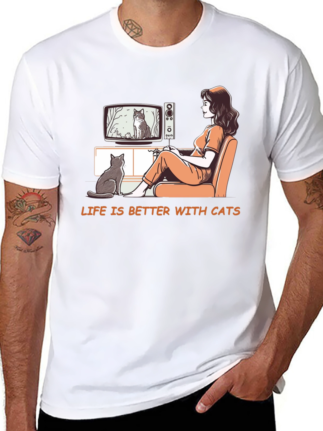 Life is Better With Cats Graphic T-Shirt