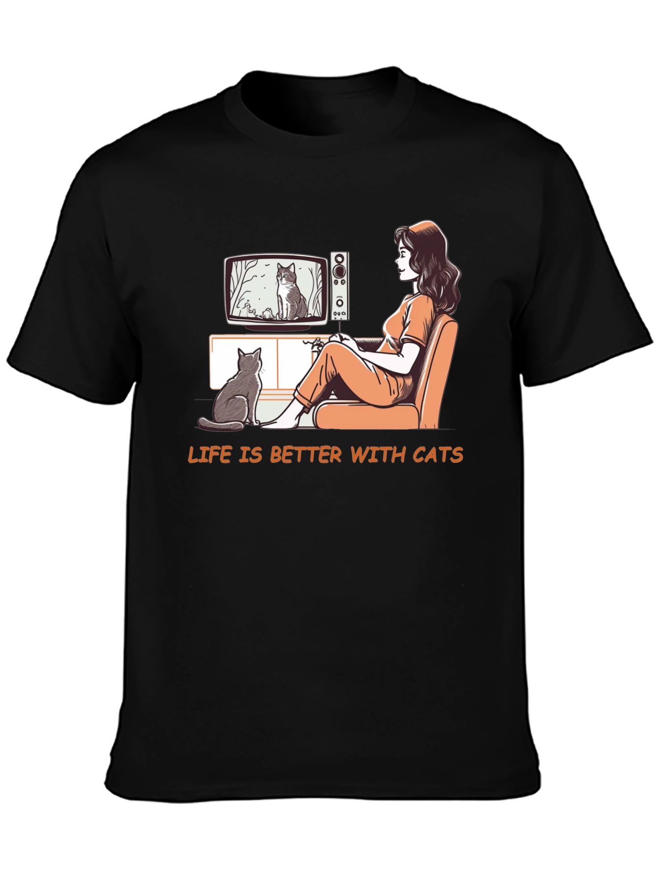 Life is Better With Cats Graphic T-Shirt