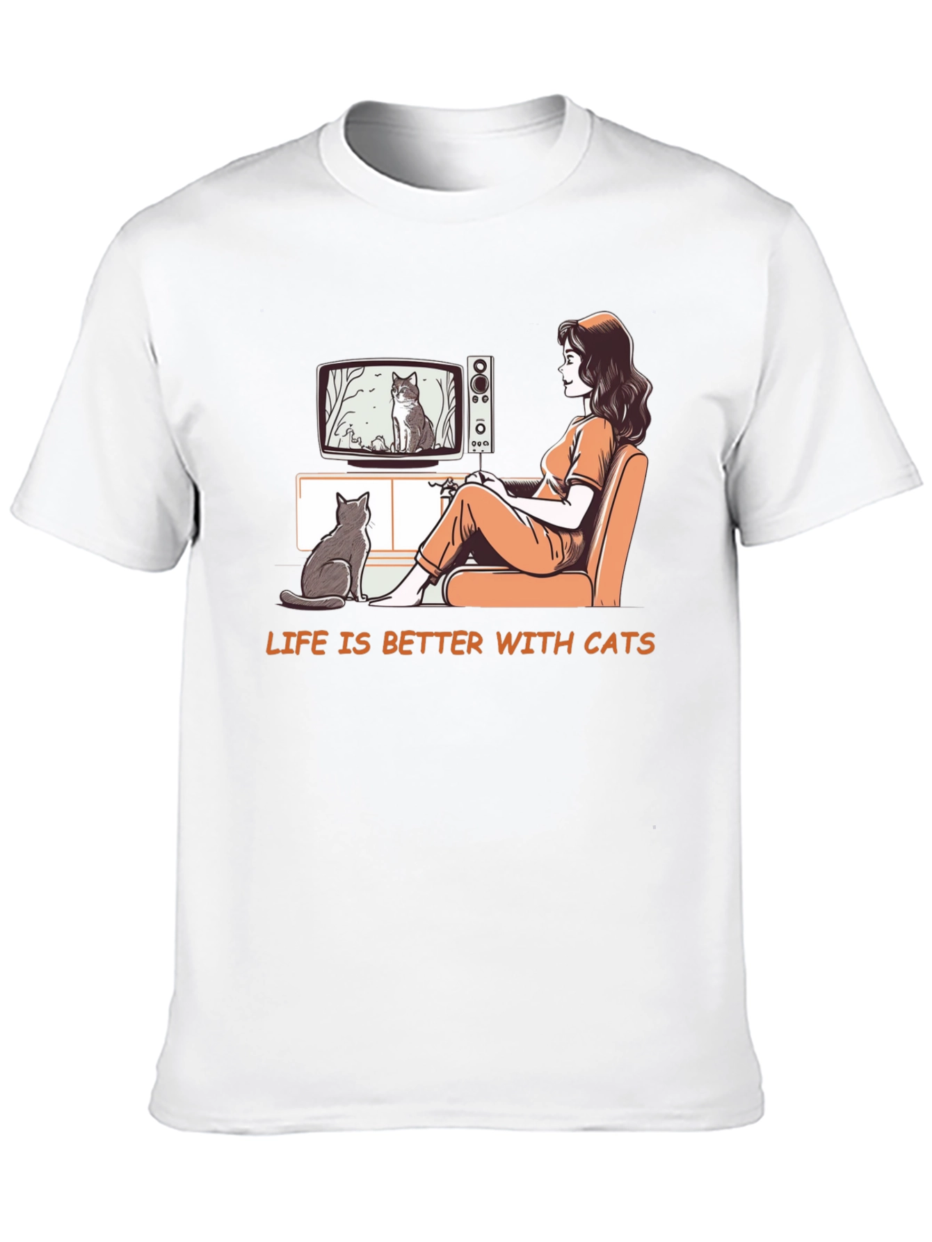 Life is Better With Cats Graphic T-Shirt
