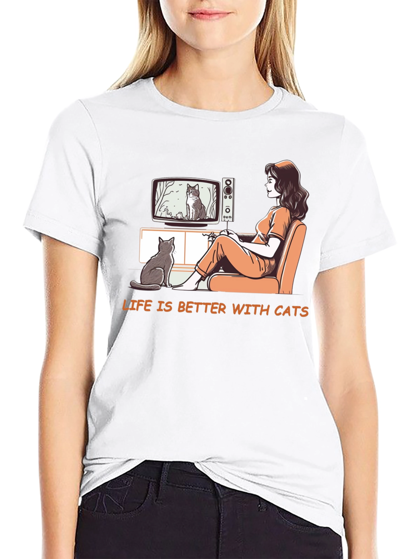 Life is Better With Cats Graphic T-Shirt