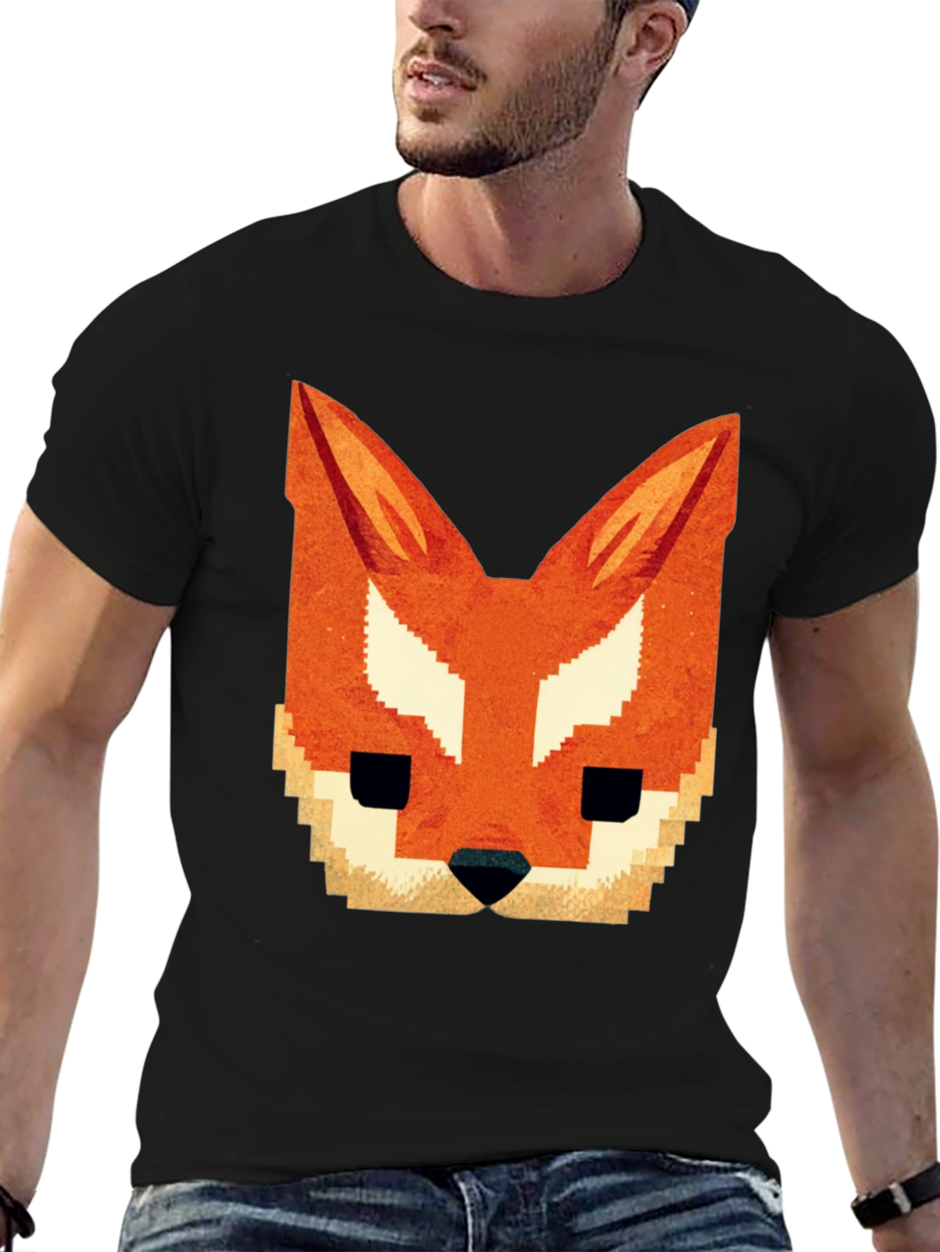 Pixel Fox Graphic Tee - Black T-Shirt