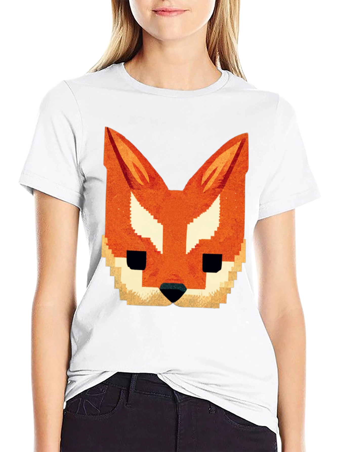 Pixel Fox Graphic Tee - Black T-Shirt