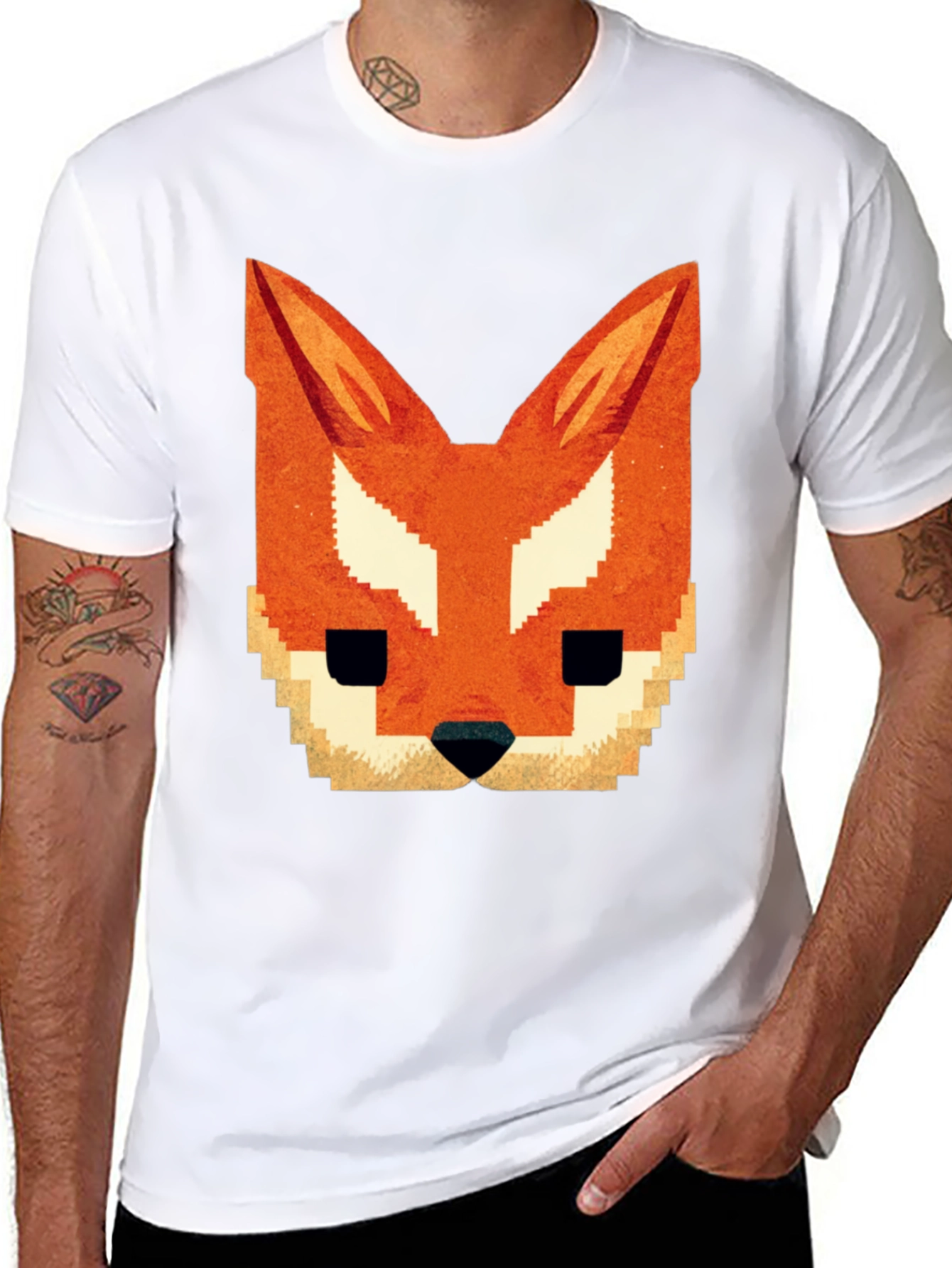 Pixel Fox Graphic Tee - Black T-Shirt