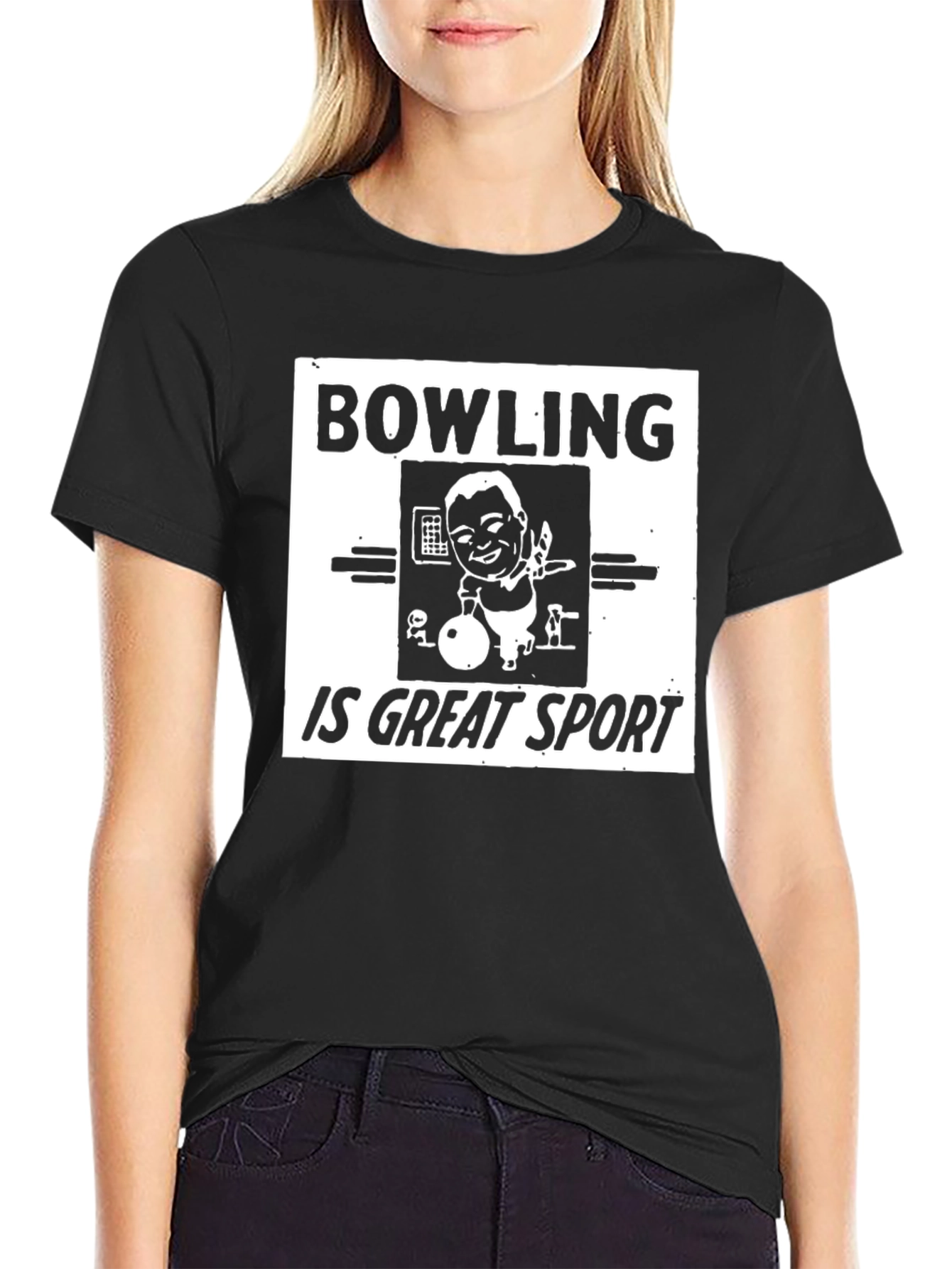 Bowling is Great Sport Black T-Shirt
