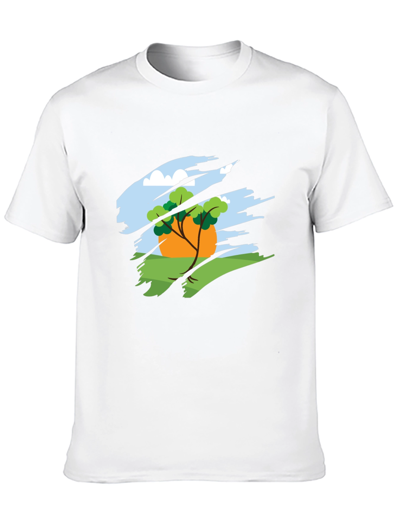 Nature Scene Graphic Tee - Black Cotton Blend