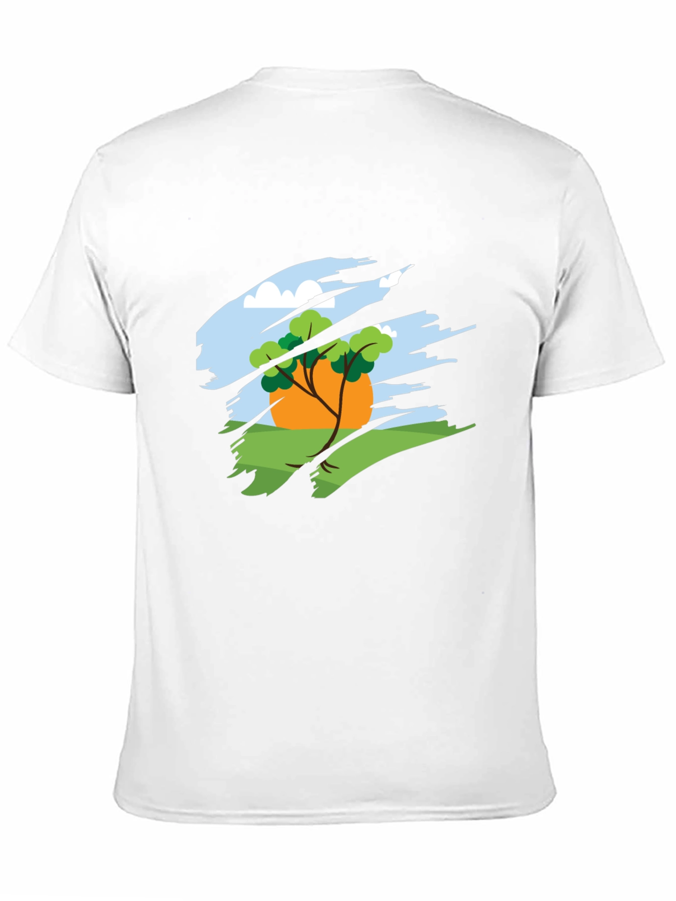 Nature Scene Graphic Tee - Black Cotton Blend