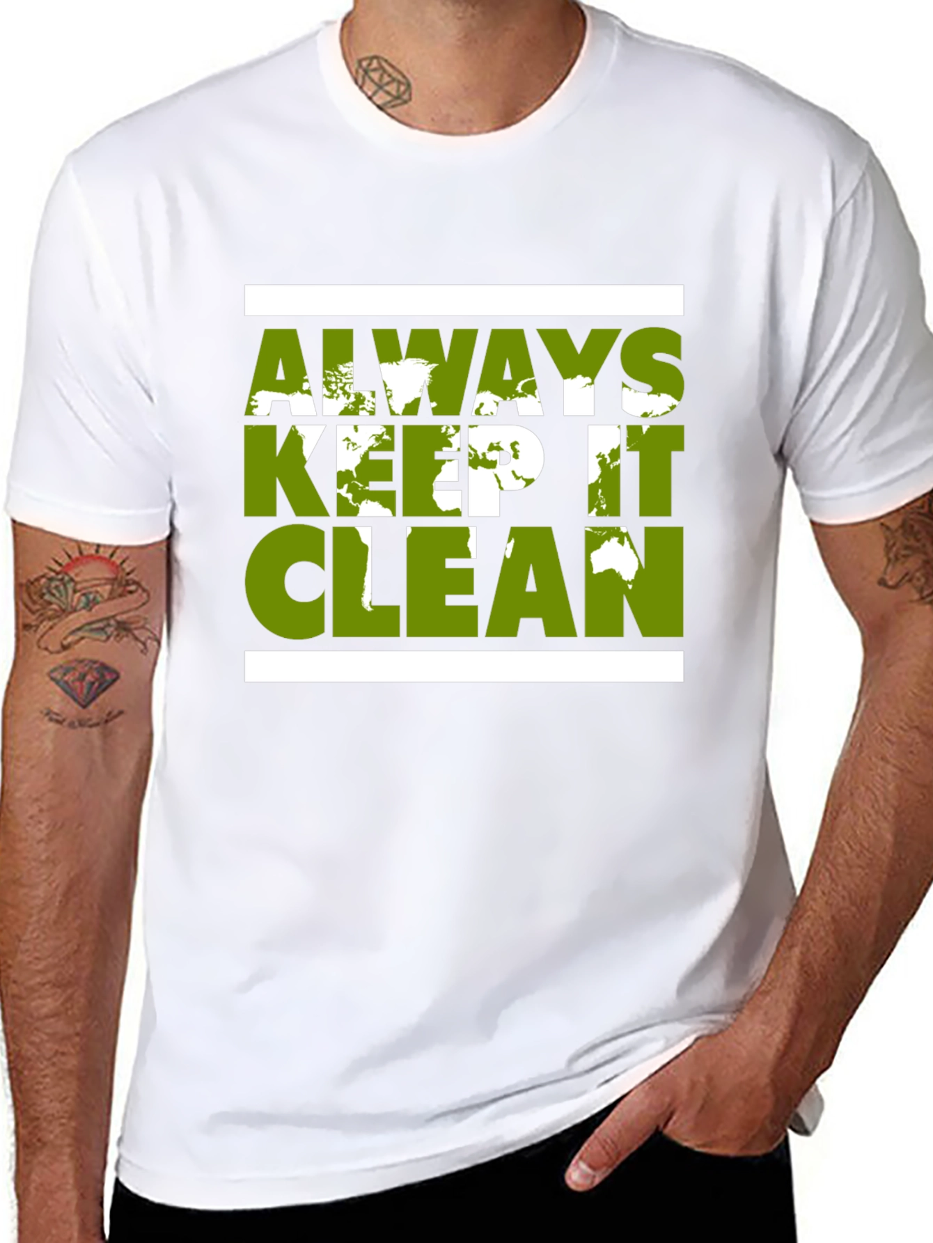 Eco-Friendly Graphic Tee - Always Keep It Clean