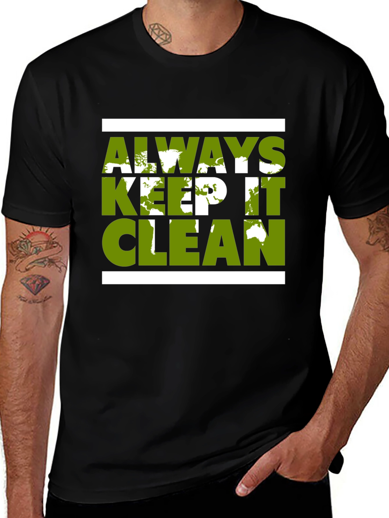 Eco-Friendly Graphic Tee - Always Keep It Clean