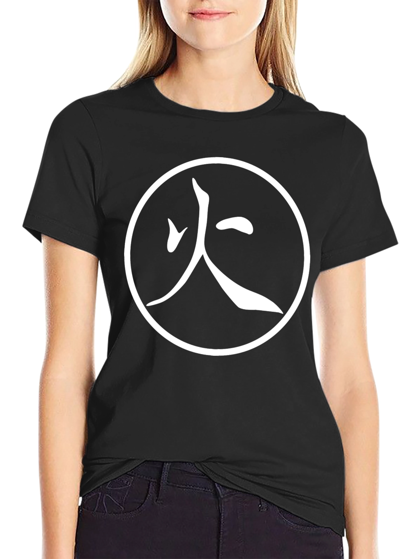 Fire Kanji Symbol T-Shirt - Bold Japanese Design