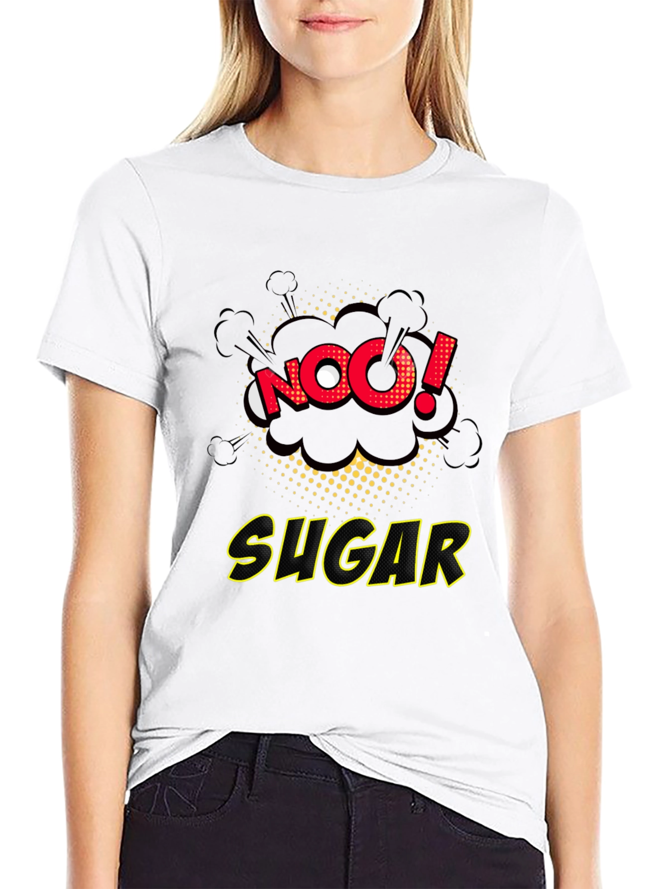 No Sugar Graphic Tee - Comic Book Style