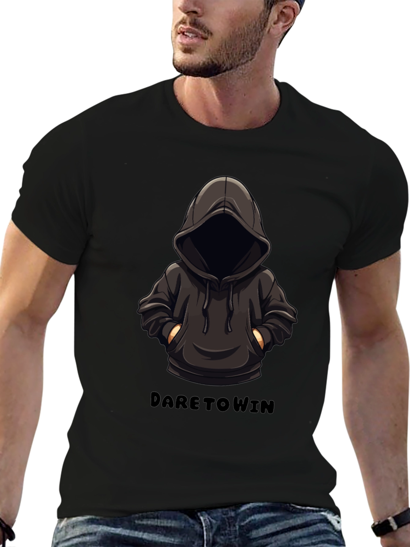 Dare to Win Hooded Character Graphic T-Shirt